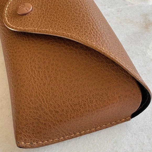 Ray Ban Case Official Tan Leather Sunglasses Case Replacement - Picture 4 of 5